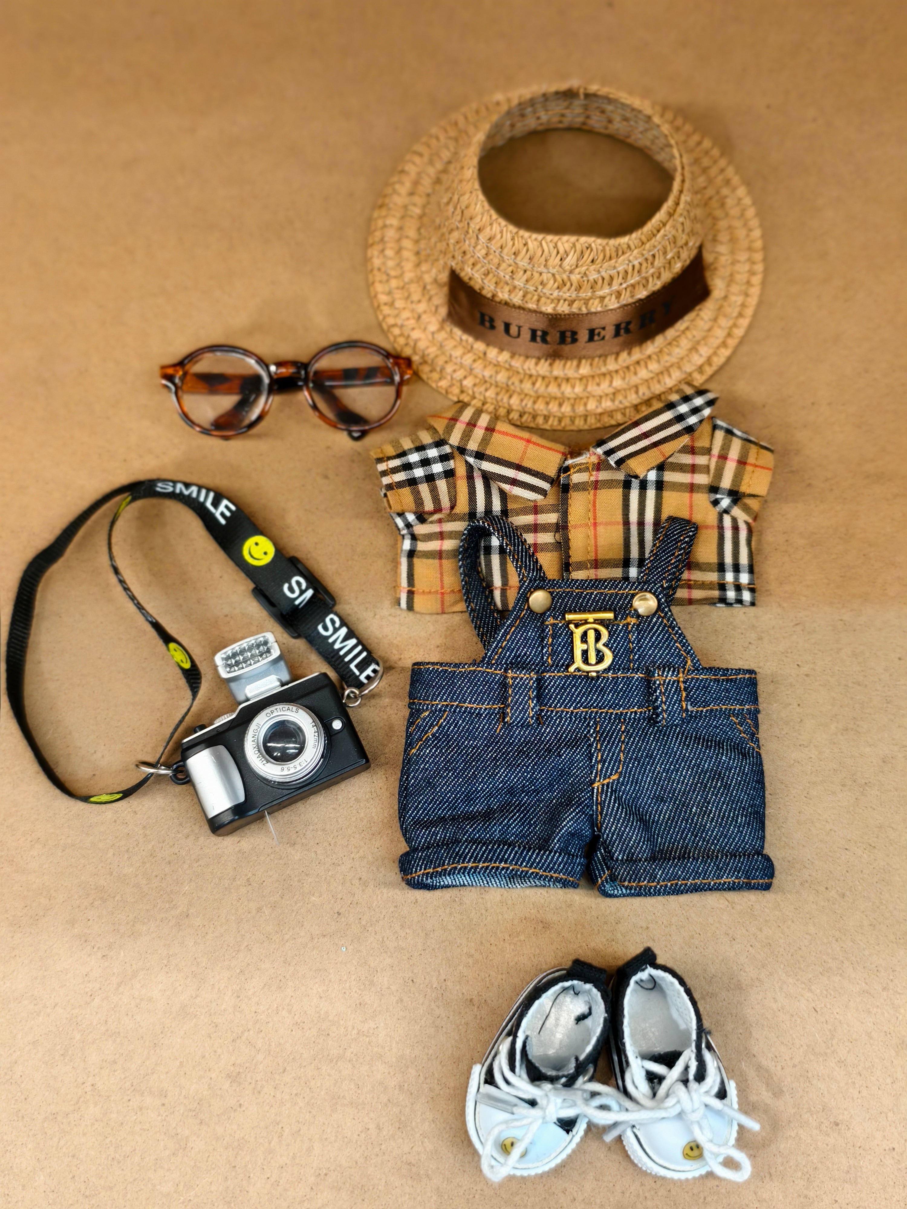 Bajia Spring Outing Camera Overalls Set