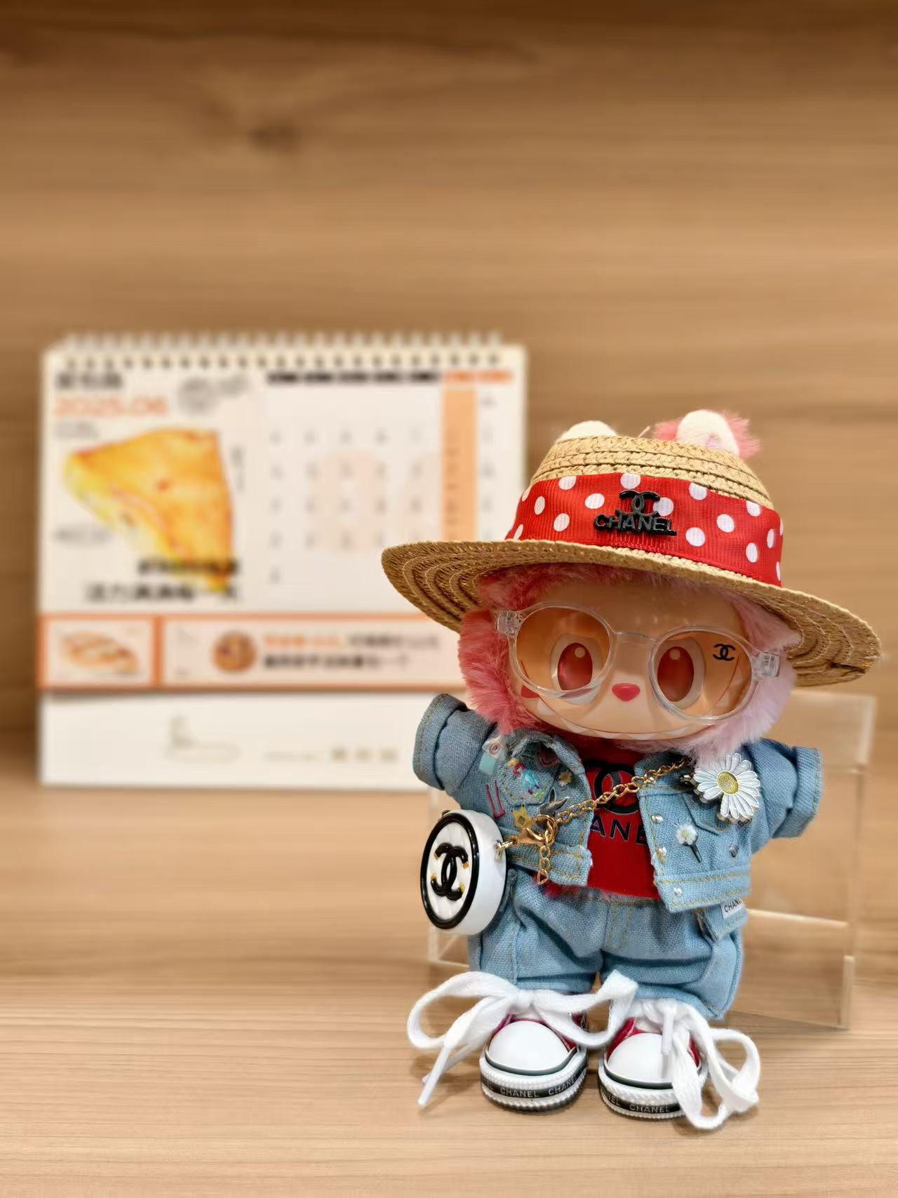 GD straw hat denim suit（Doll not included）