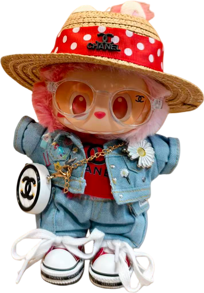 GD straw hat denim suit（Doll not included）
