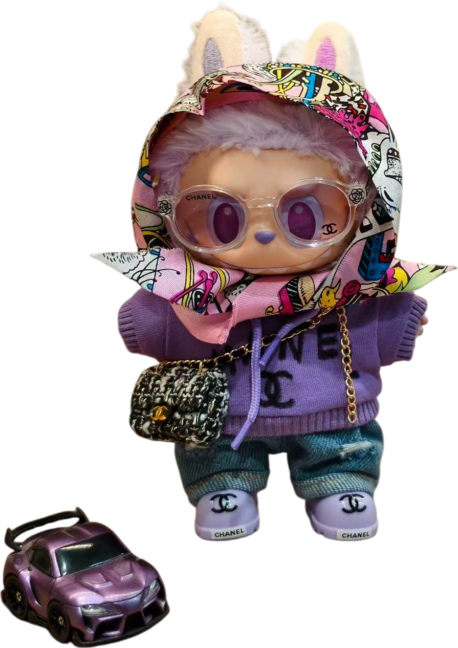 Xiangjia purple sweatshirt and silk scarf set(Doll not included)