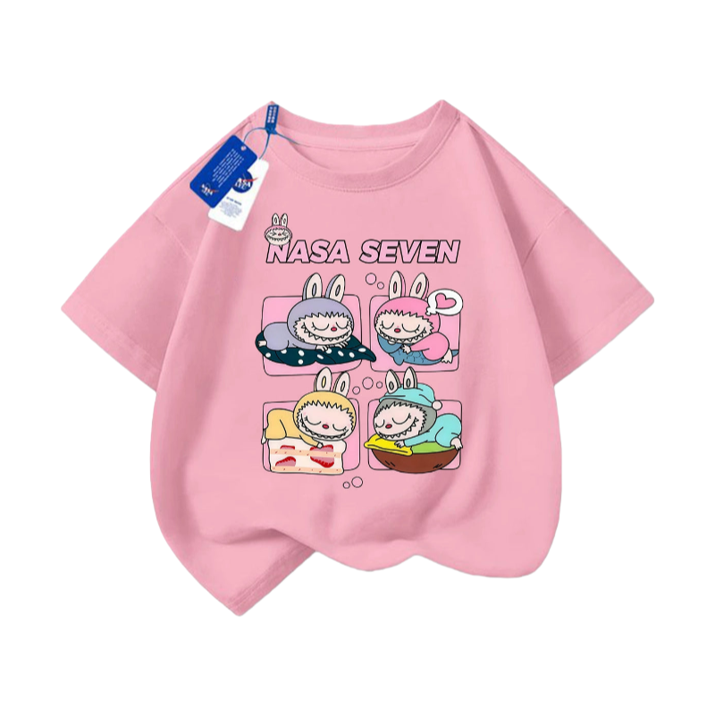 Cartoon Labu pure cotton T-shirt short-sleeved boys and girls children's summer new half-sleeved casual medium and large children's clothing