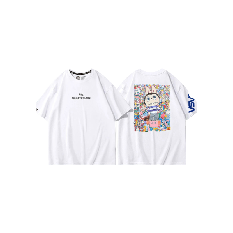 labu short-sleeved T-shirt men's summer 2025 new anime print clothes trendy brand