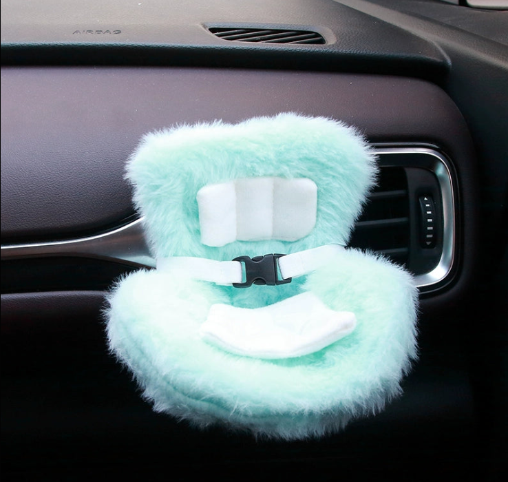 Bubu same style safety seat car seat air outlet safety seat car ornaments women's car (light blue)
