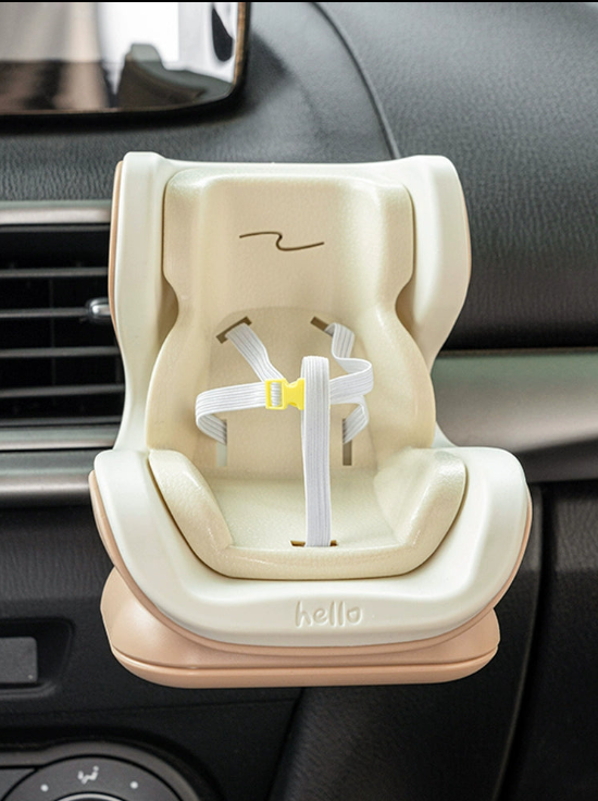 (Milk coffee color) Bubu same style car safety seat interior air outlet decoration center console ornaments